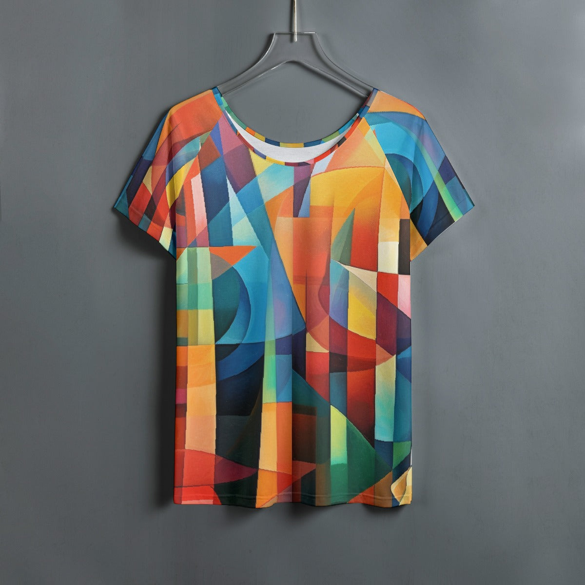All-Over Print Women's Round Neck T-shirt With Raglan Sleeve