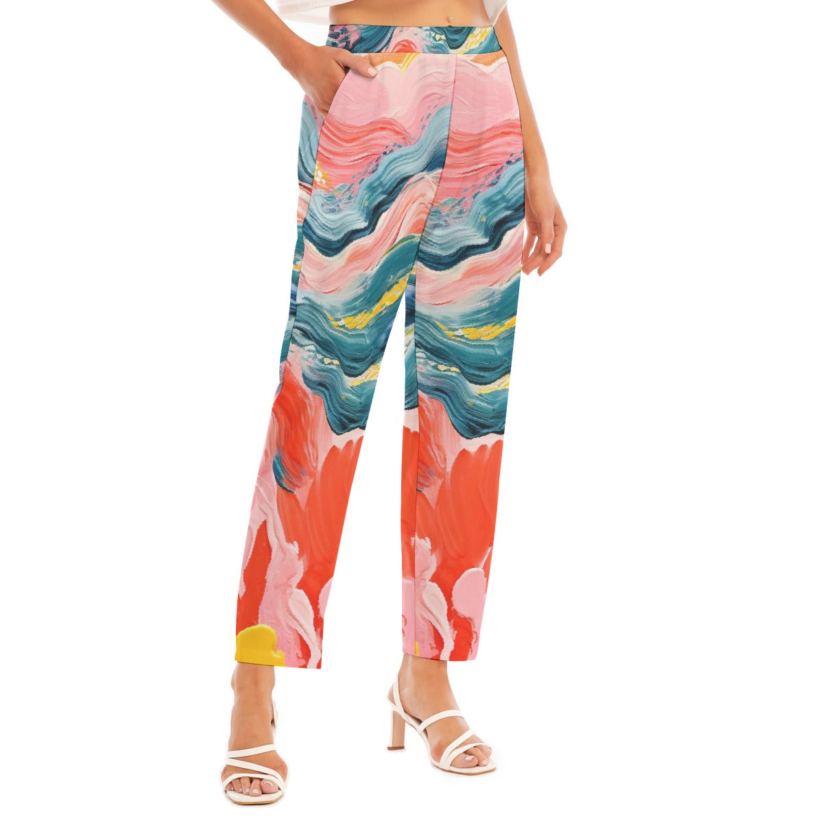 All-Over Print Women's Loose Straight-leg Pants