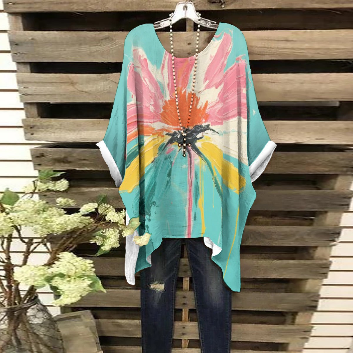 All-Over Print Women's Bat Sleeve Shirt