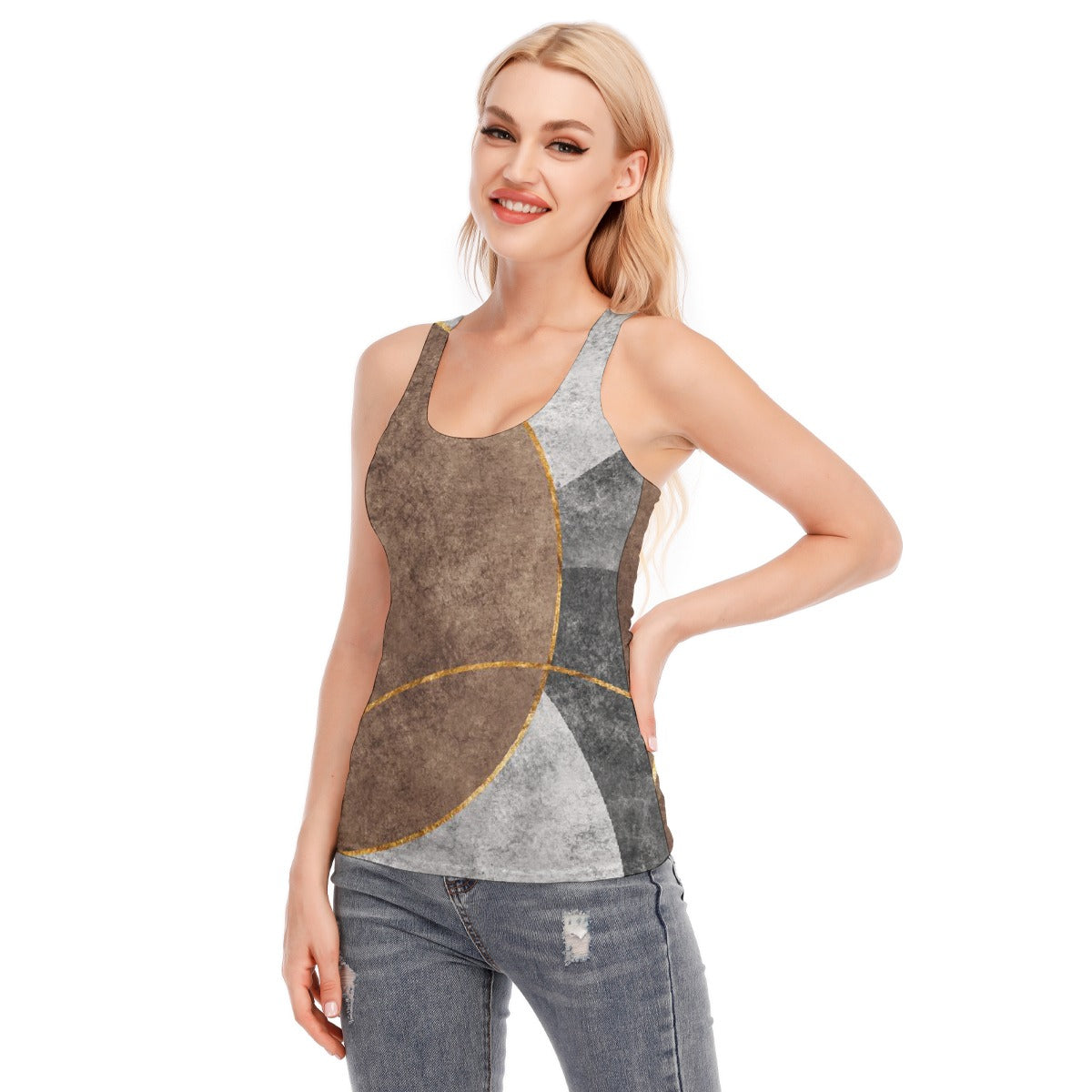 All-Over Print Women's Racer Vest | 190GSM Cotton