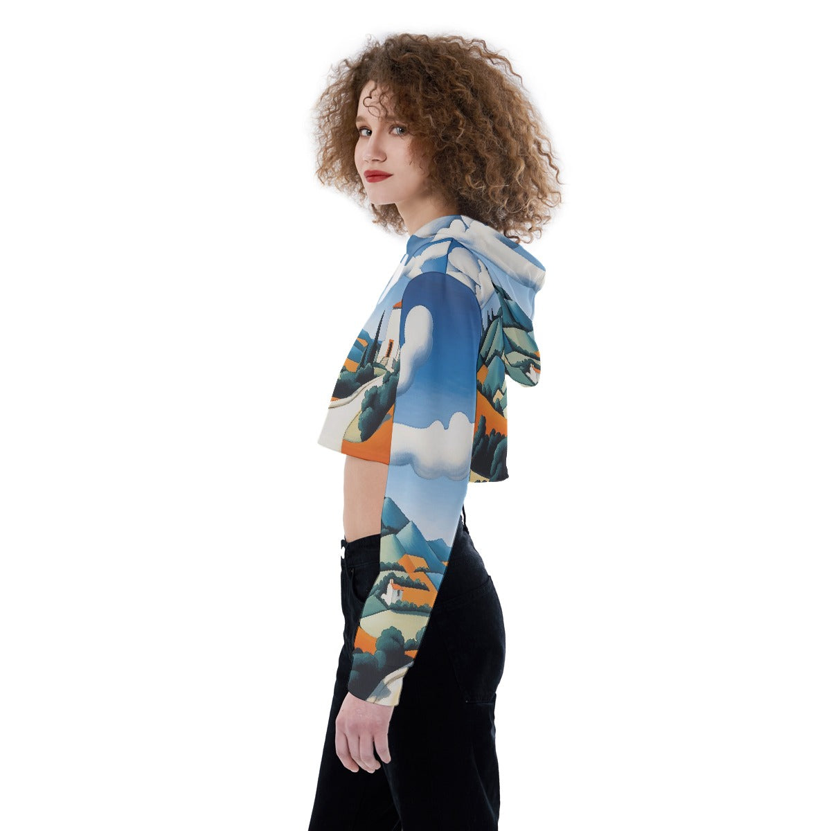 All-Over Print Women's Crop Top Hoodie