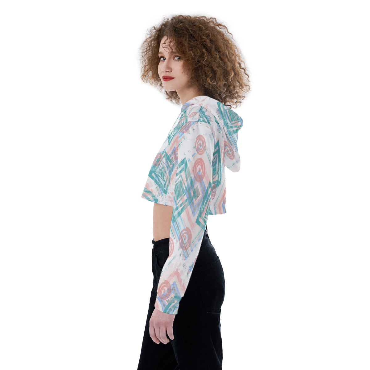 All-Over Print Women's Crop Top Hoodie