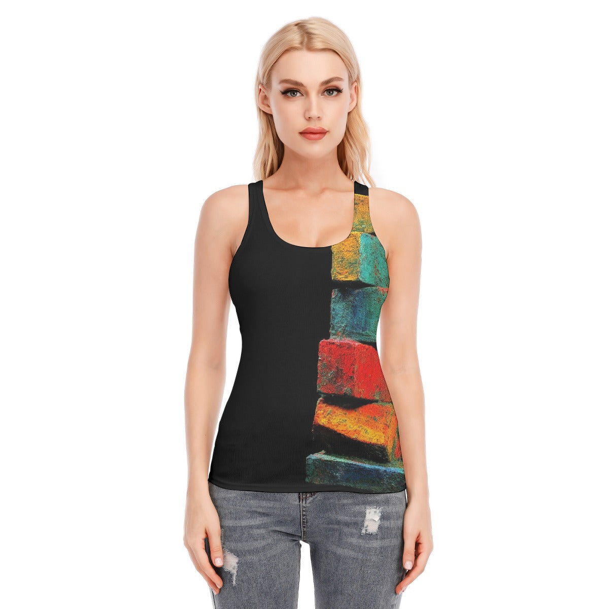 All-Over Print Women's Racer Vest | 190GSM Cotton