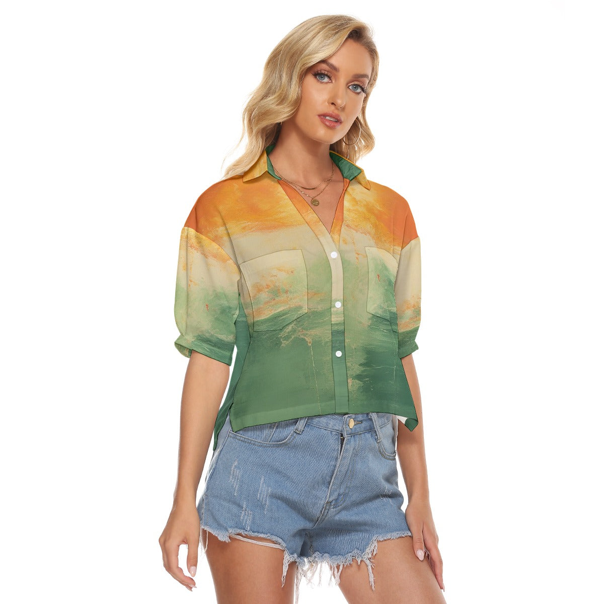 All-Over Print Women's V-neck Shirts