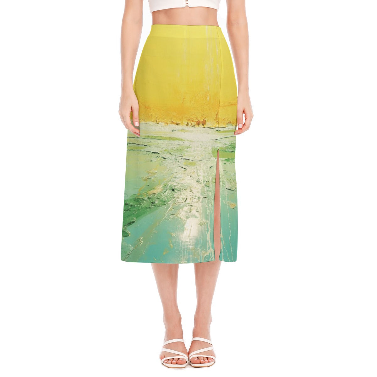 All-Over Print Women's High Slit Long Skirt