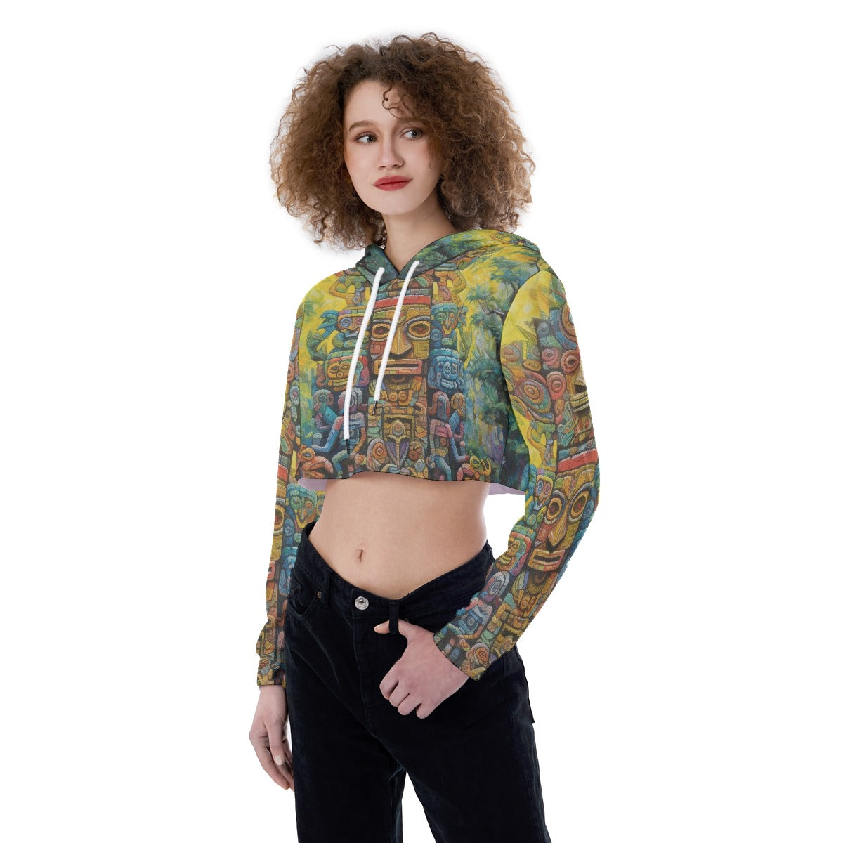 All-Over Print Women's Crop Top Hoodie