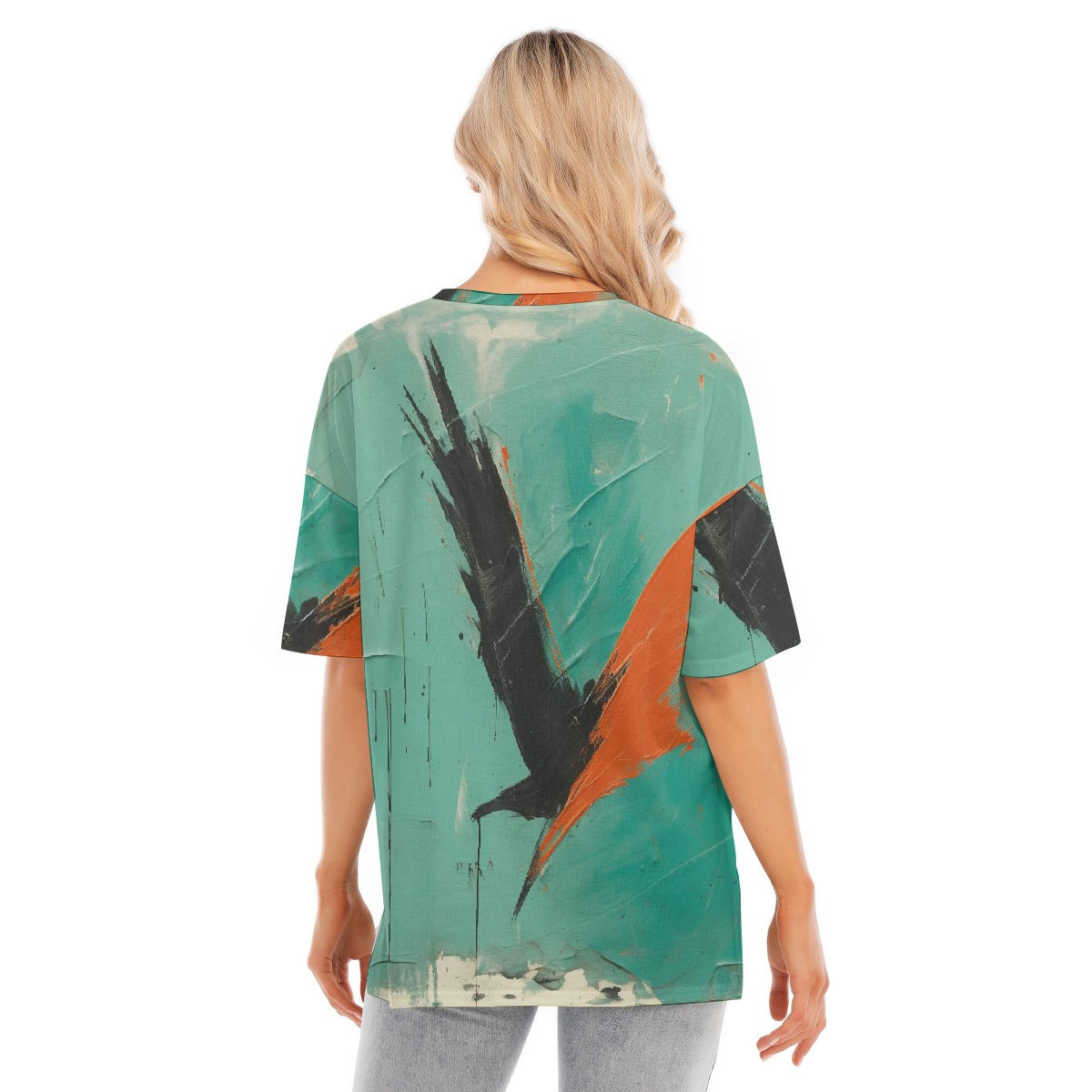 All-Over Print Women's Short Sleeves T-shirt With Hem Split