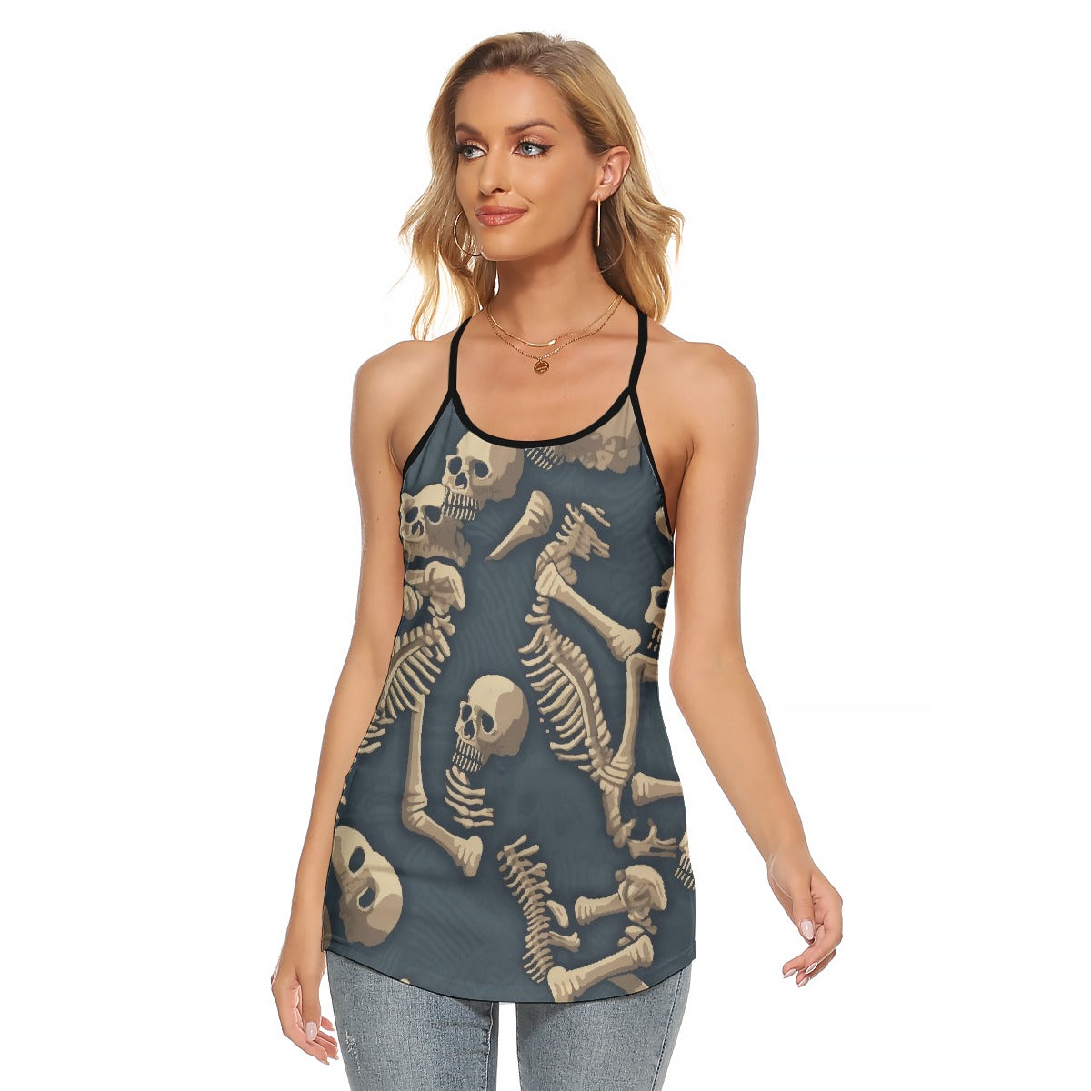 All-Over Print Women's Criss-Cross Open Back Tank Top