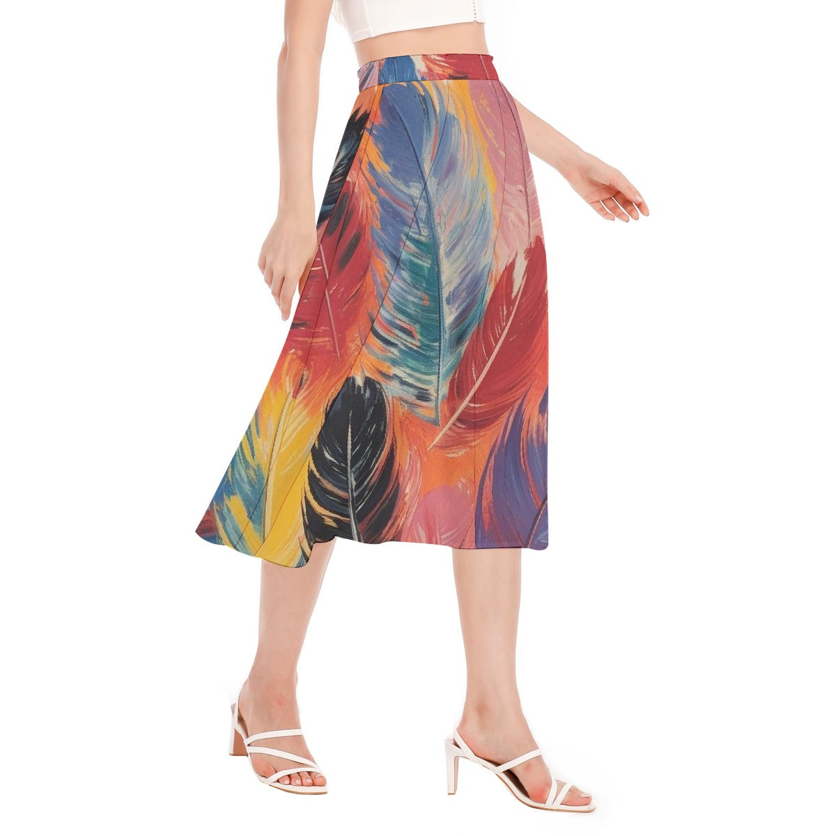 All-Over Print Women's Long Section Chiffon Skirt