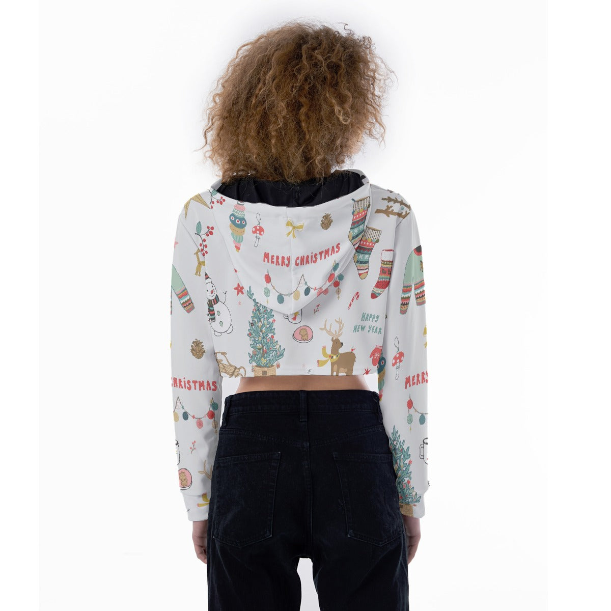 All-Over Print Women's Crop Top Hoodie
