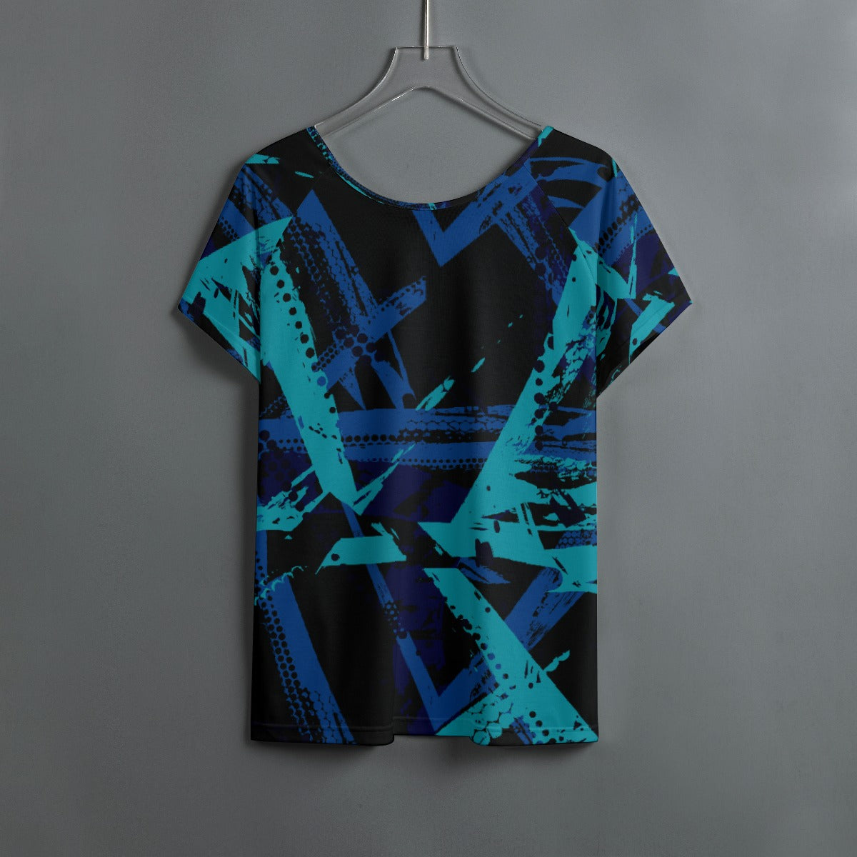 All-Over Print Women's Round Neck T-shirt With Raglan Sleeve