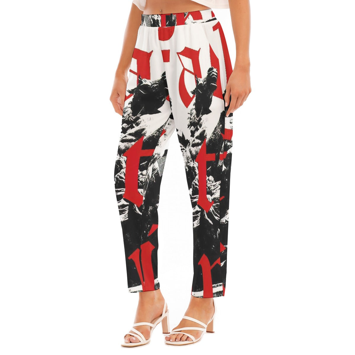All-Over Print Women's Loose Straight-leg Pants