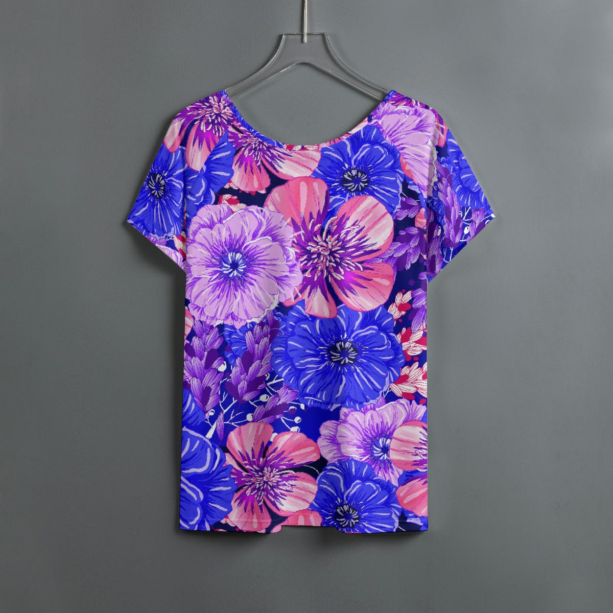 All-Over Print Women's Round Neck T-shirt With Raglan Sleeve