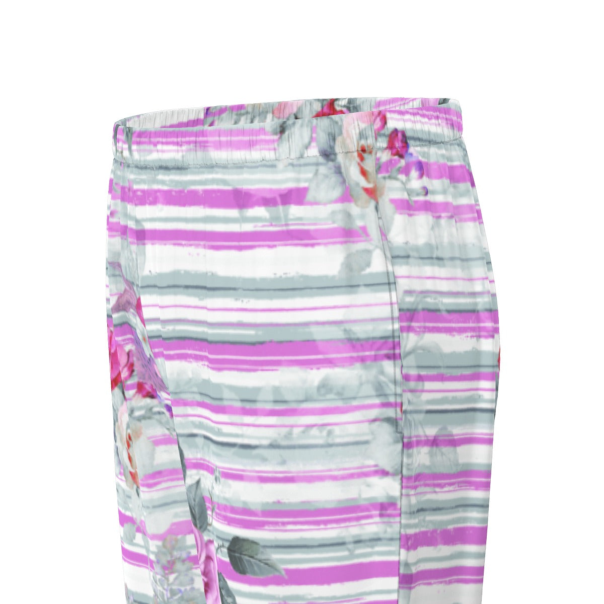 All-Over Print Women's Long Sleeve Pajama Set With Black Contrast Piping