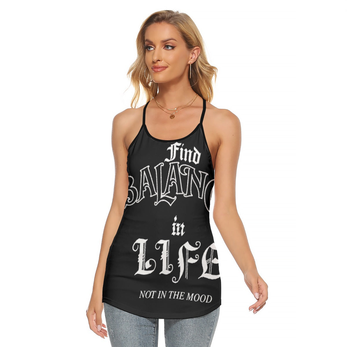 All-Over Print Women's Criss-Cross Open Back Tank Top