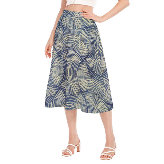All-Over Print Women's Long Section Chiffon Skirt