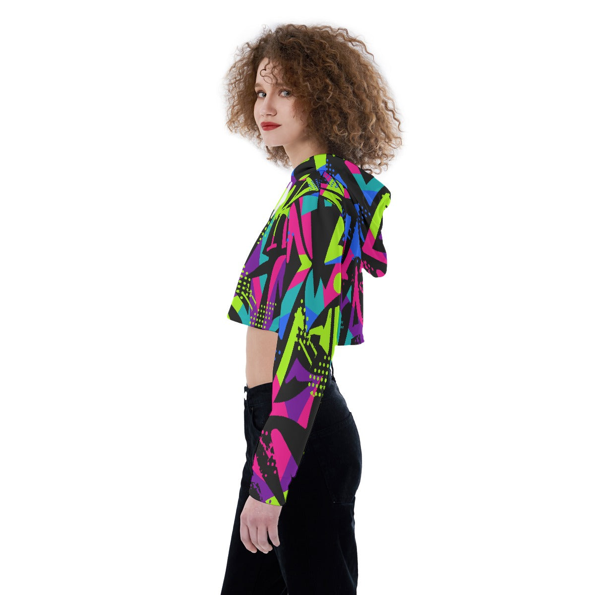 All-Over Print Women's Crop Top Hoodie