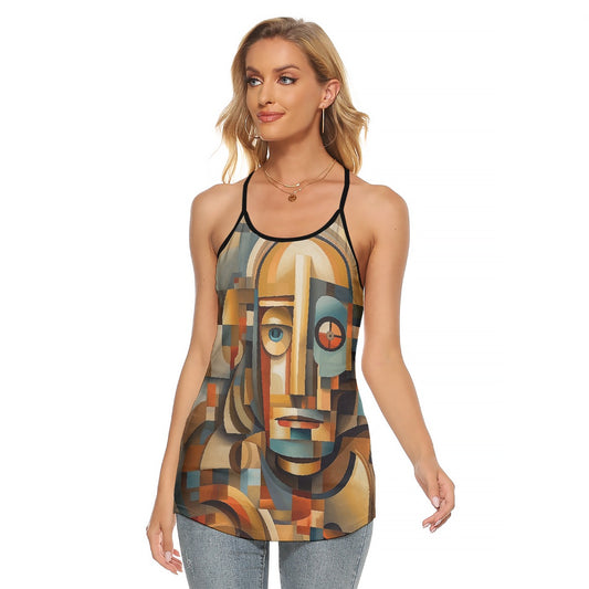 All-Over Print Women's Criss-Cross Open Back Tank Top