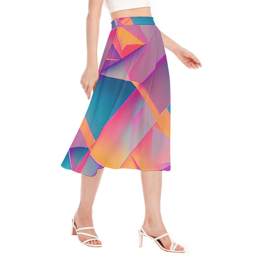 All-Over Print Women's Long Section Chiffon Skirt