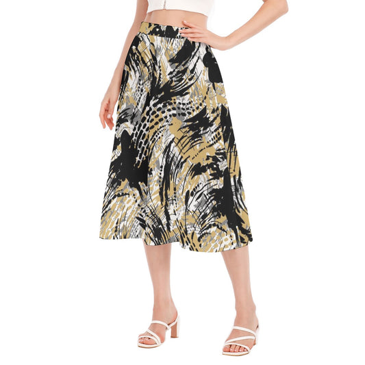 All-Over Print Women's Long Section Chiffon Skirt
