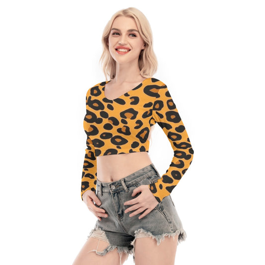 All-Over Print Women's Back Hollow T-shirt With Strap