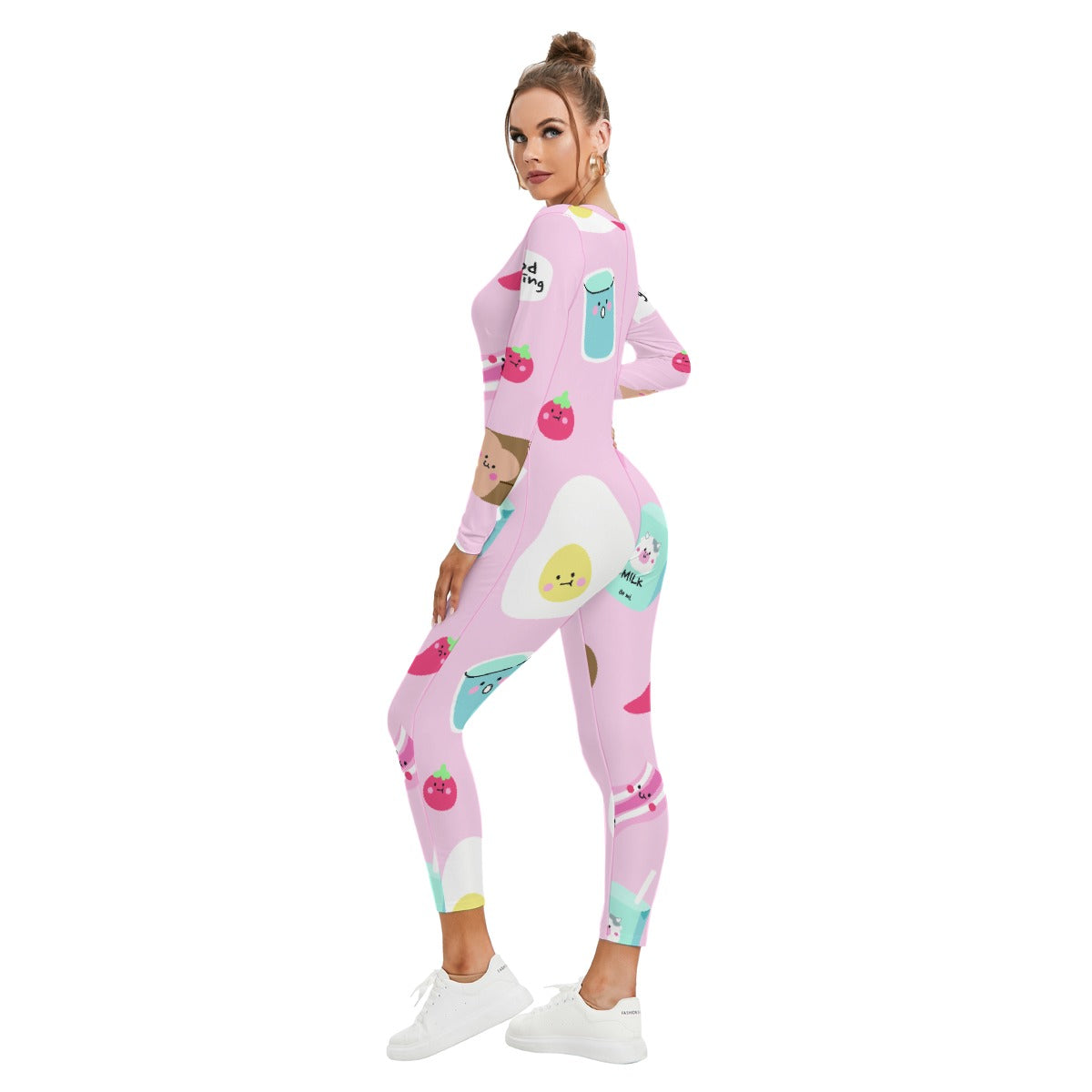 All-Over Print Women's Plunging Neck Jumpsuit