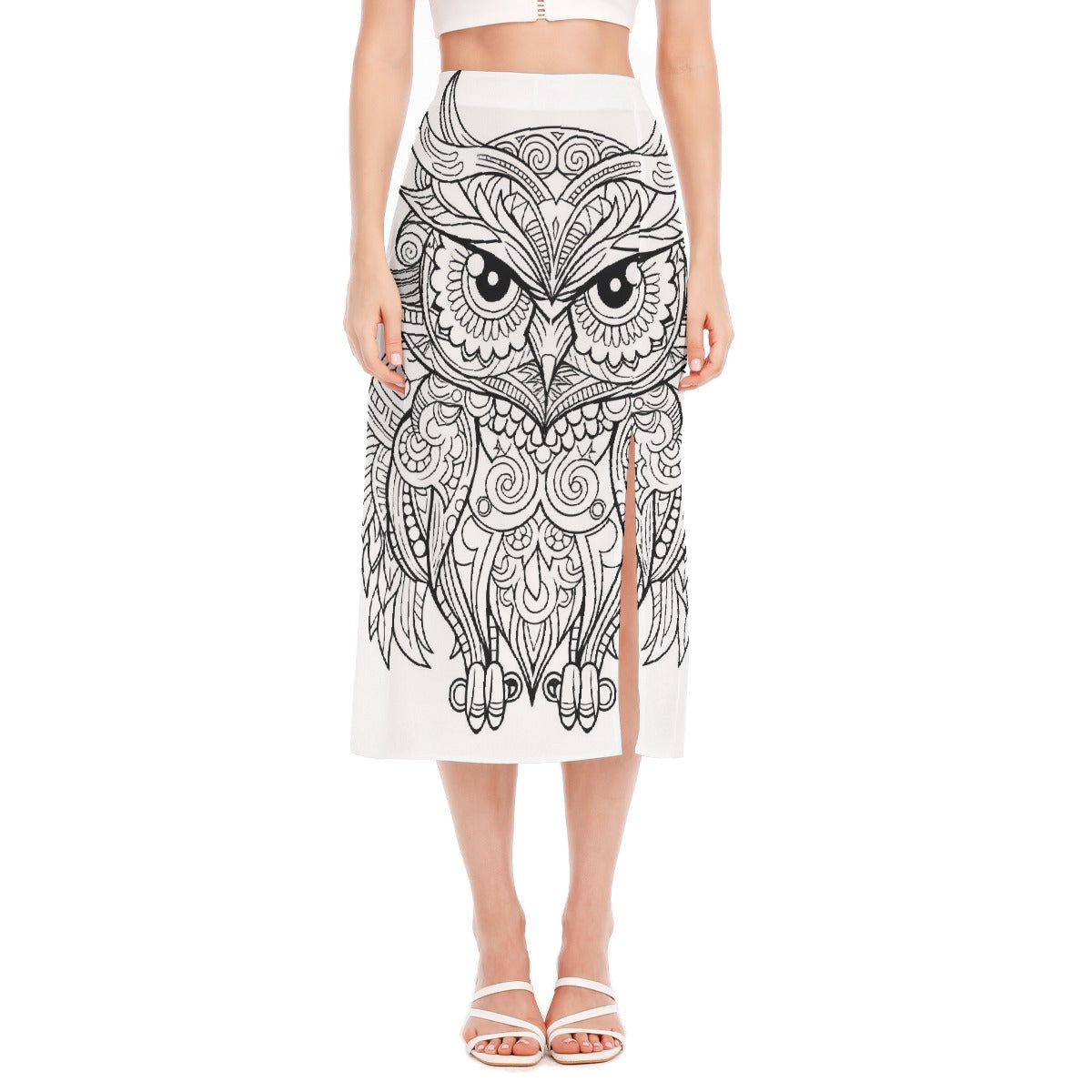 All-Over Print Women's High Slit Long Skirt