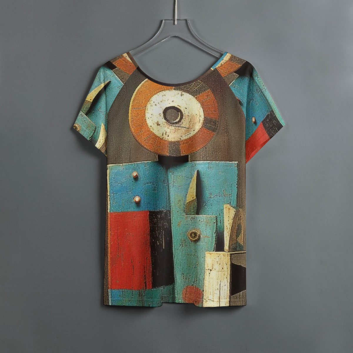 All-Over Print Women's Round Neck T-shirt With Raglan Sleeve