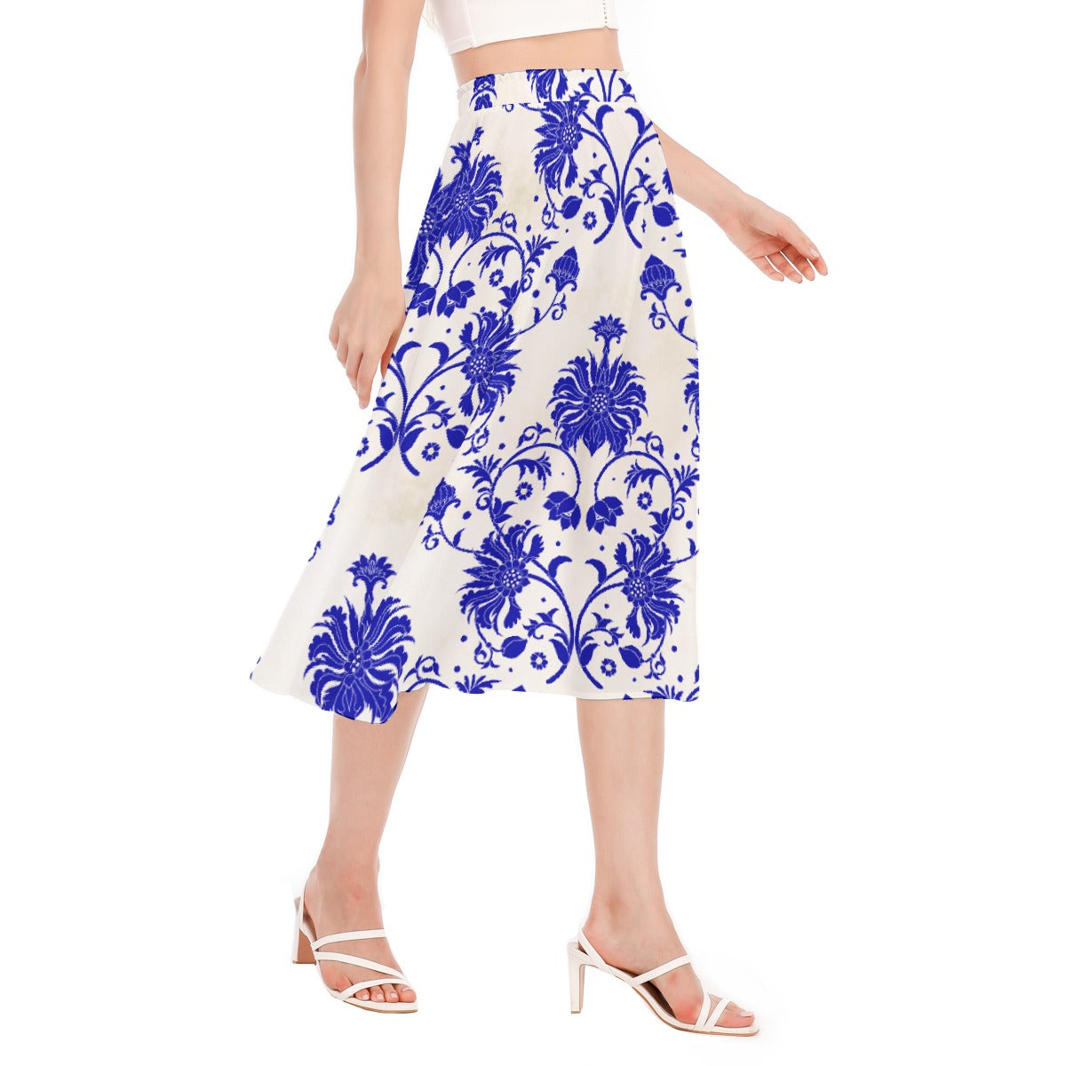 All-Over Print Women's Long Section Chiffon Skirt