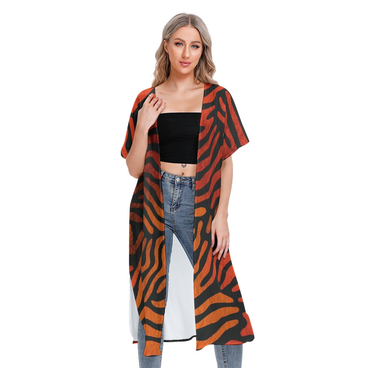 All-Over Print Women's Short Sleeve Cardigan