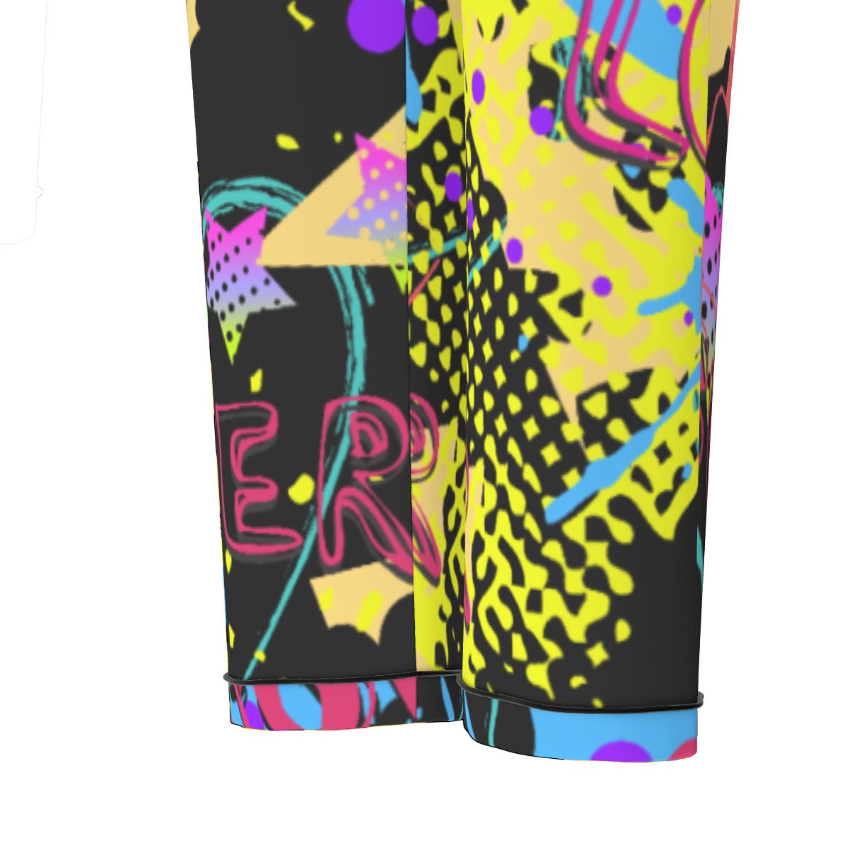 All-Over Print Women's Long Sleeve Pajama Set With Black Contrast Piping