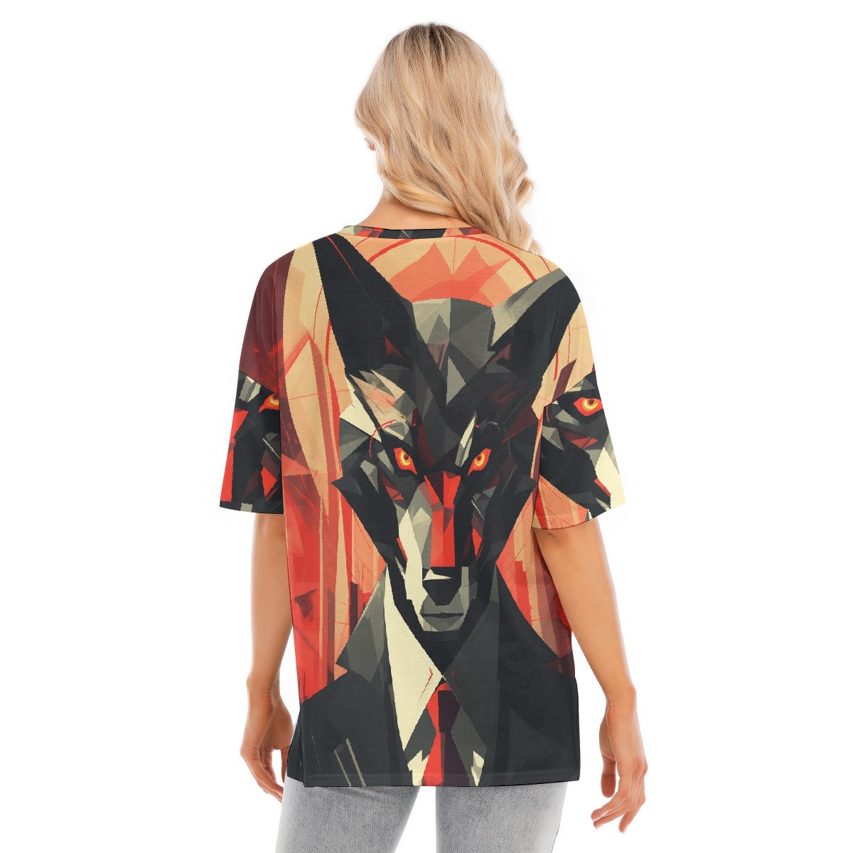 All-Over Print Women's Short Sleeves T-shirt With Hem Split
