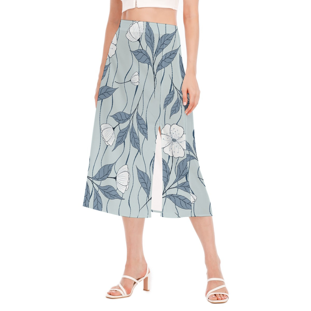 All-Over Print Women's High Slit Long Skirt