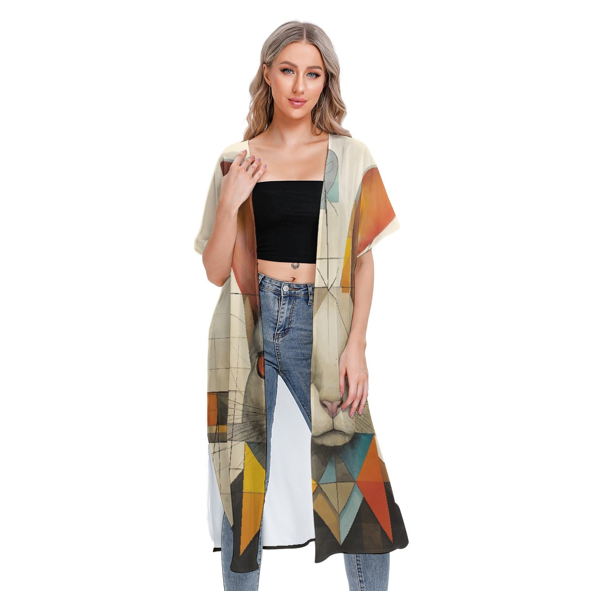 All-Over Print Women's Short Sleeve Cardigan