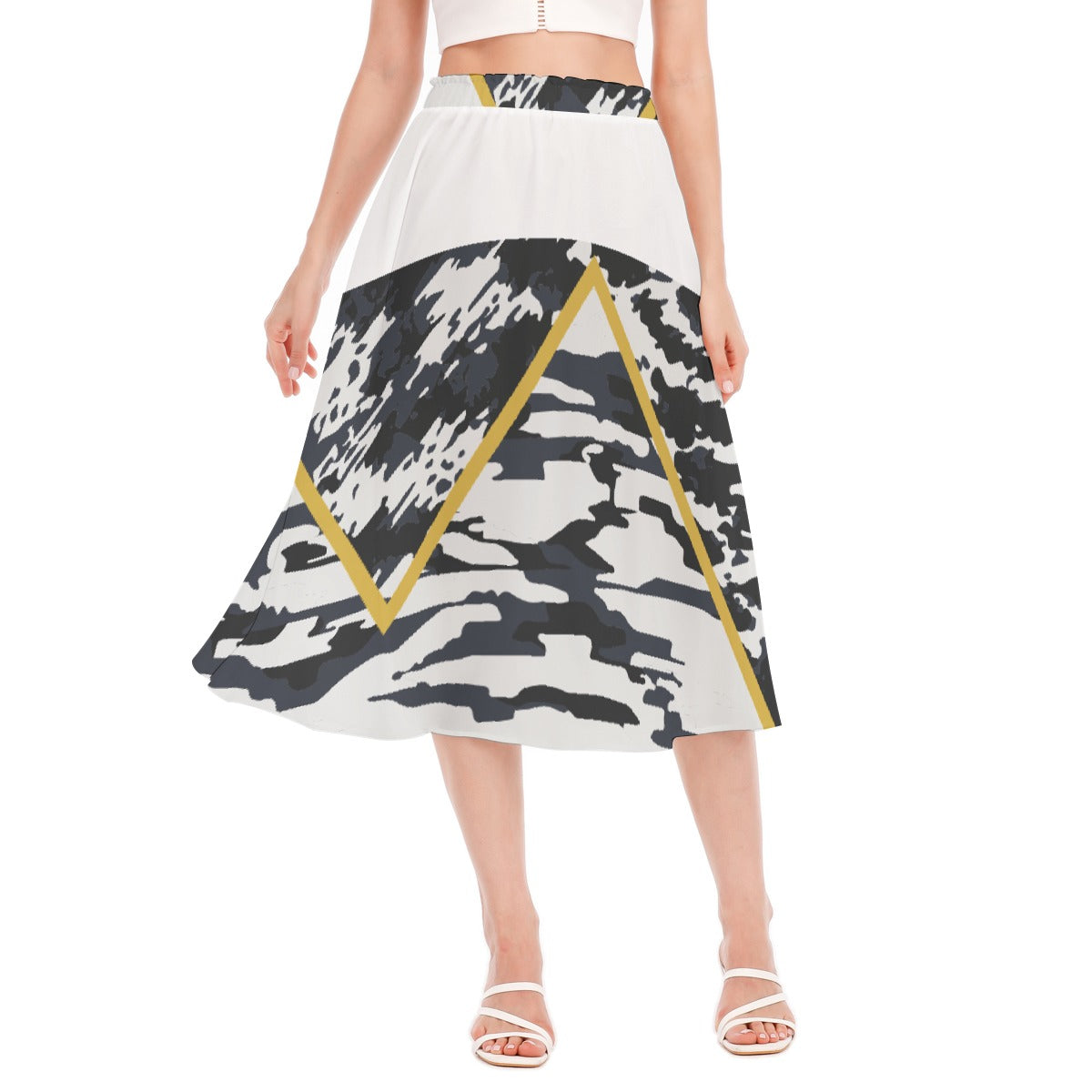 All-Over Print Women's Long Section Chiffon Skirt