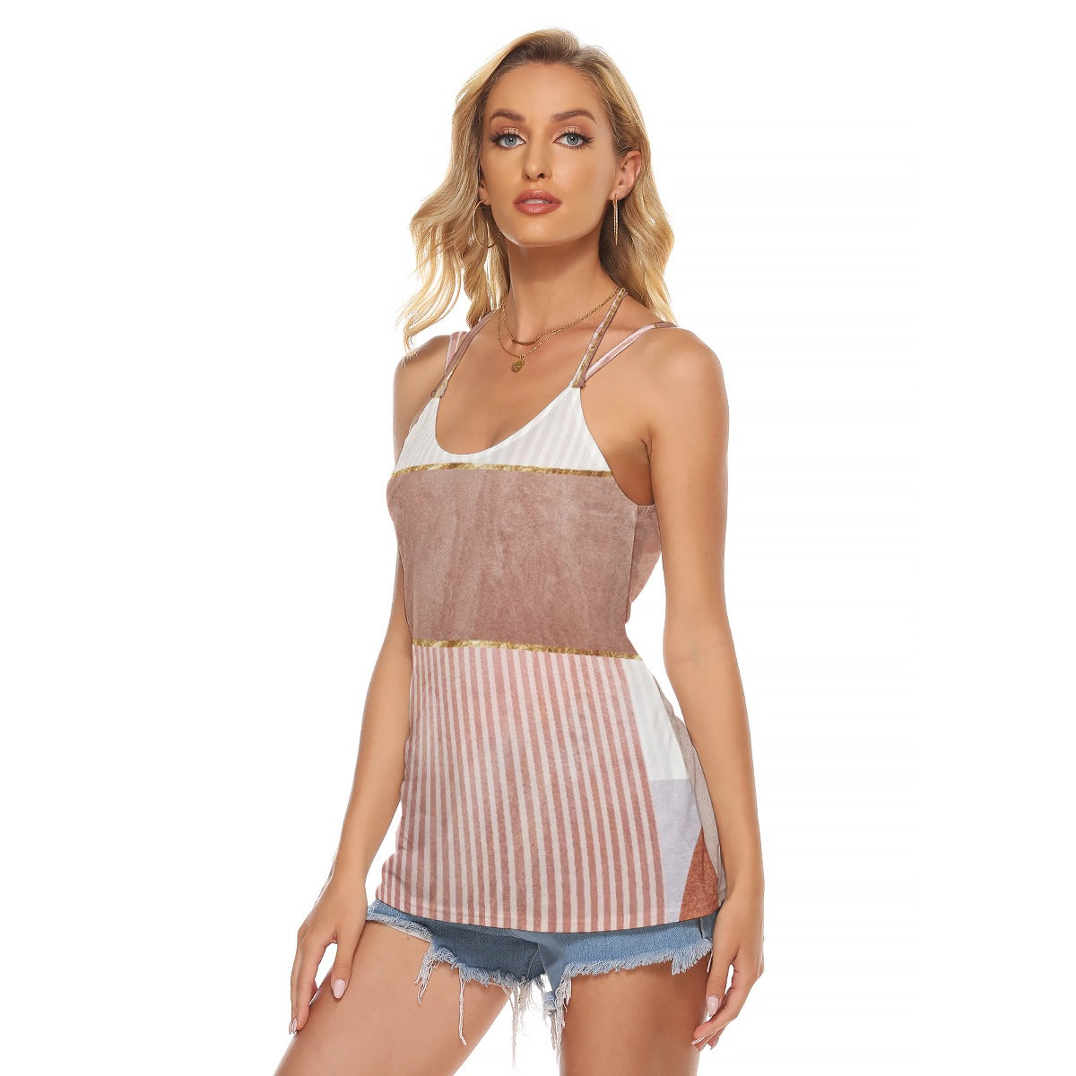 All-Over Print Women's Halter Top With Backless