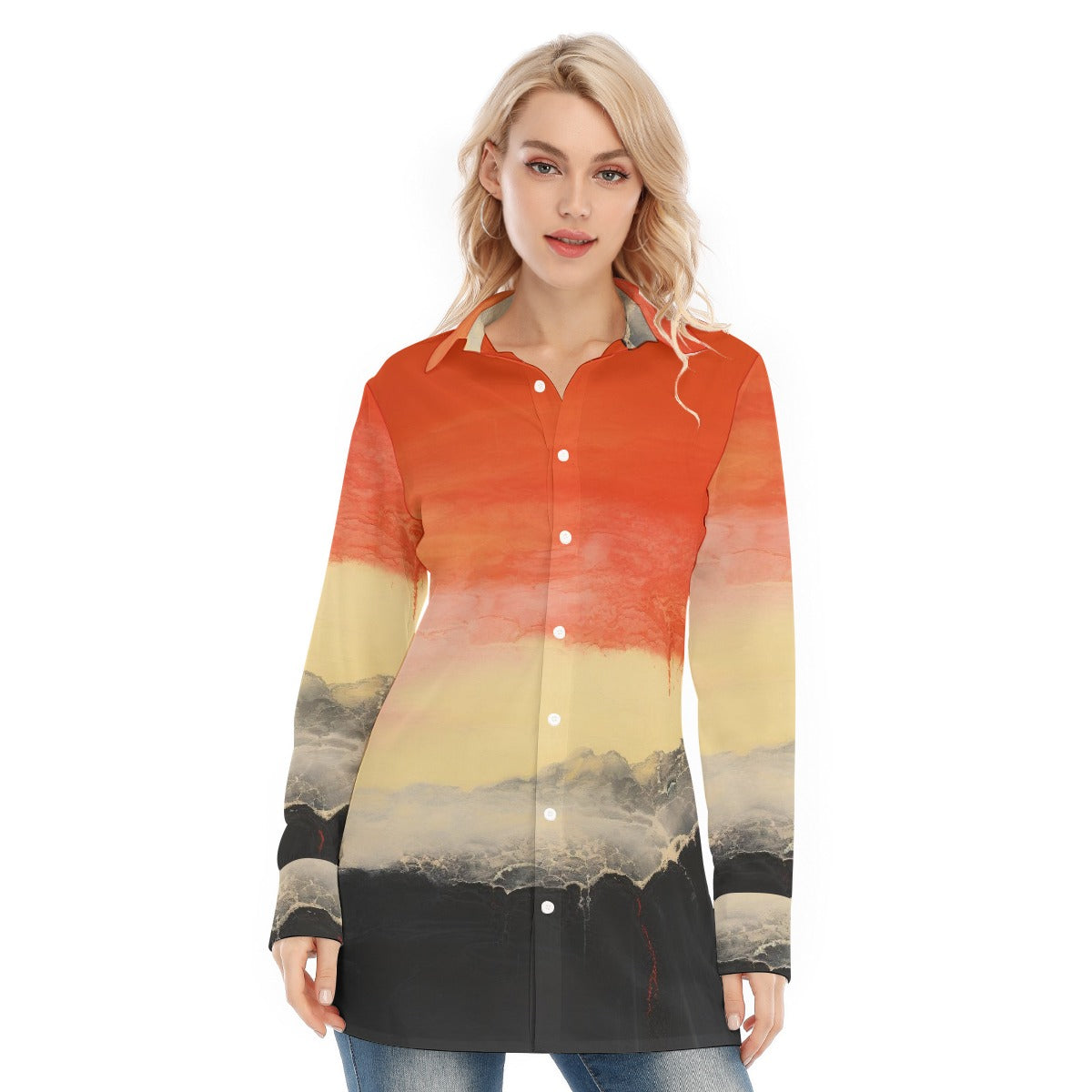 All-Over Print Women's Long Shirt