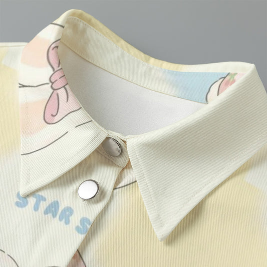 All-Over Print Women's Cropped Jacket | 245GSM Cotton
