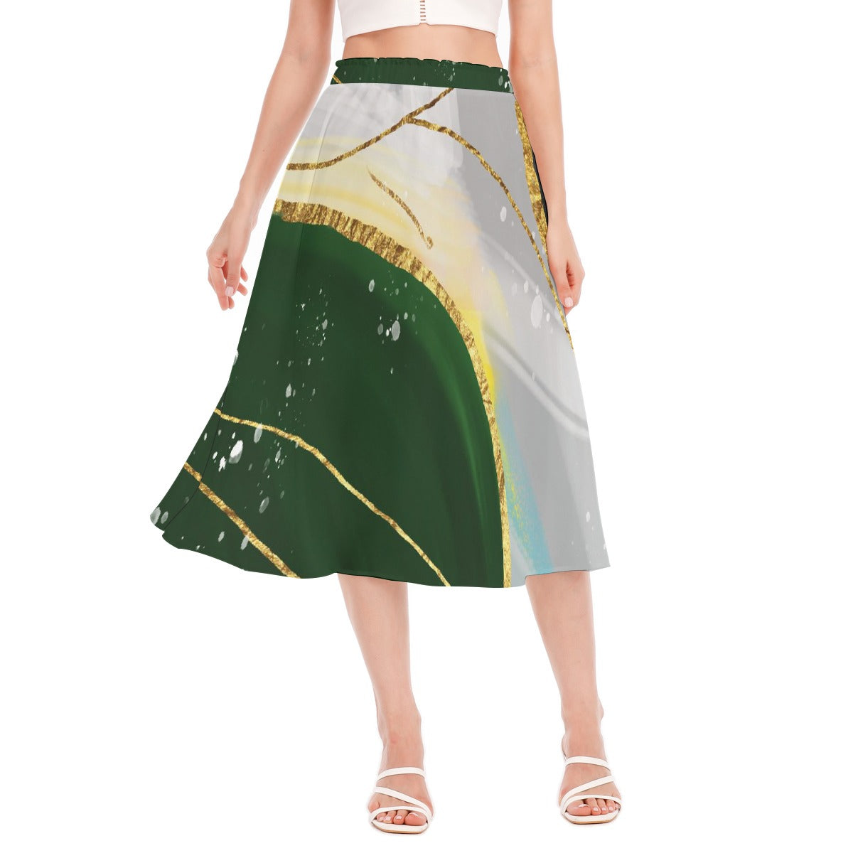 All-Over Print Women's Long Section Chiffon Skirt