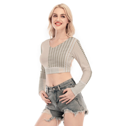 All-Over Print Women's Back Hollow T-shirt With Strap