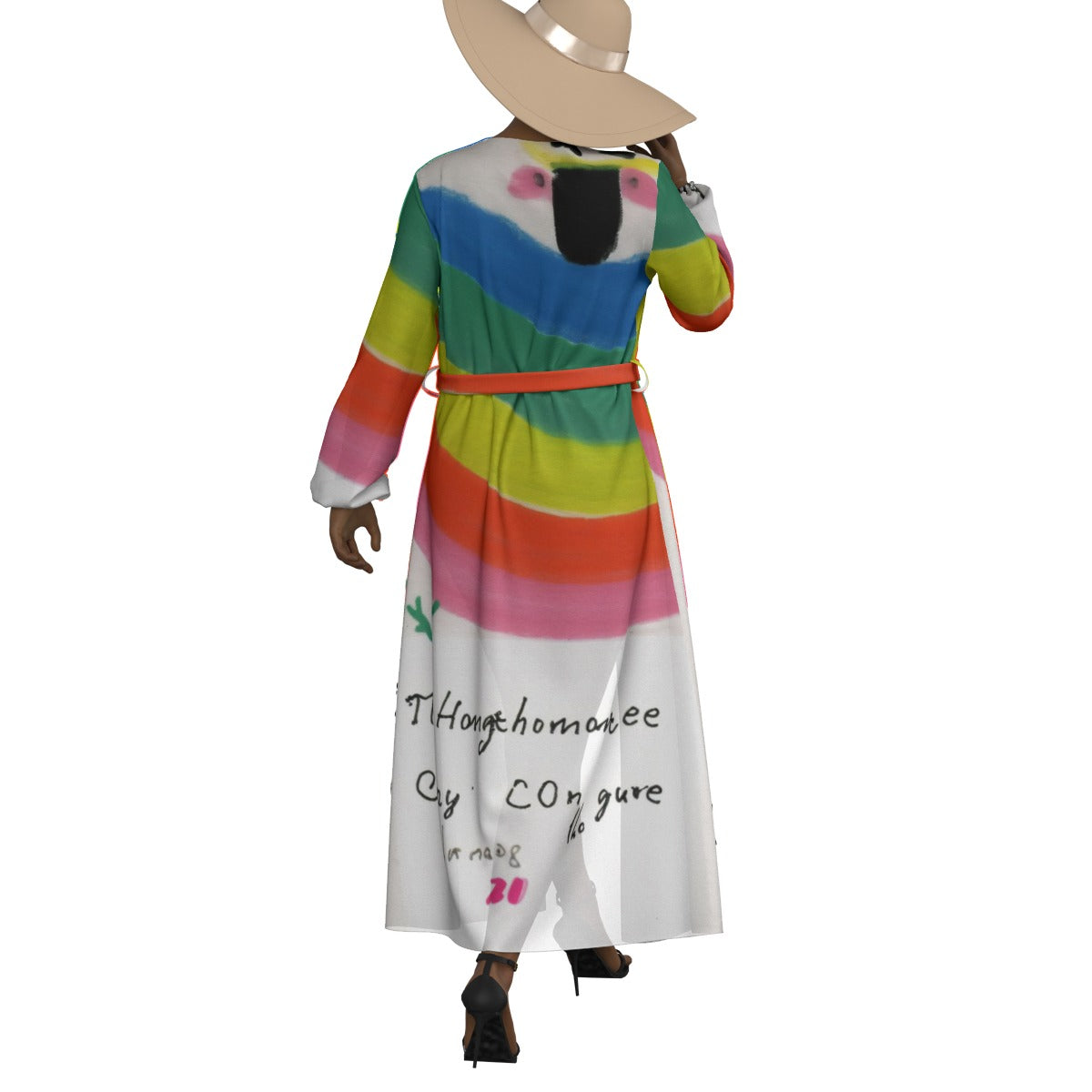 All-Over Print Women's Lace-up Chiffon Robe