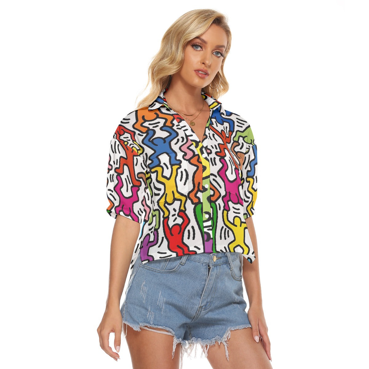 All-Over Print Women's V-neck Shirts