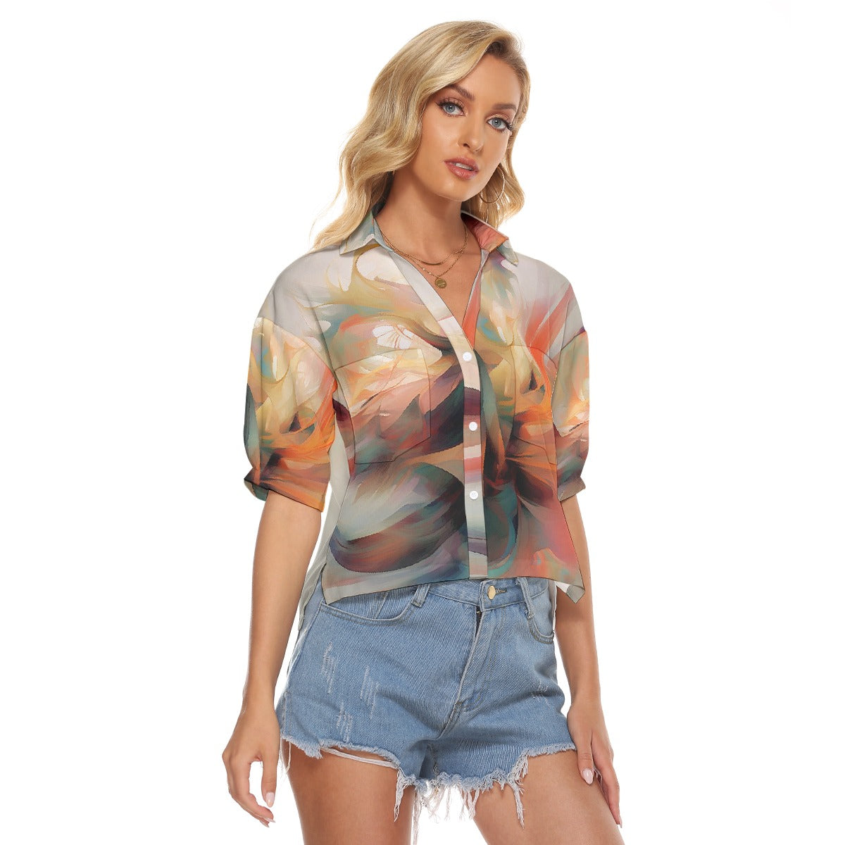 All-Over Print Women's V-neck Shirts