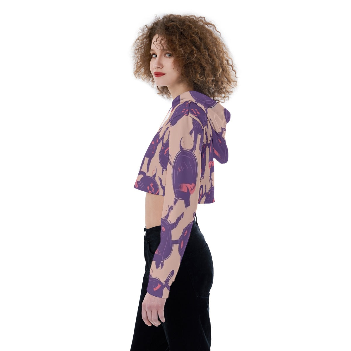 All-Over Print Women's Crop Top Hoodie