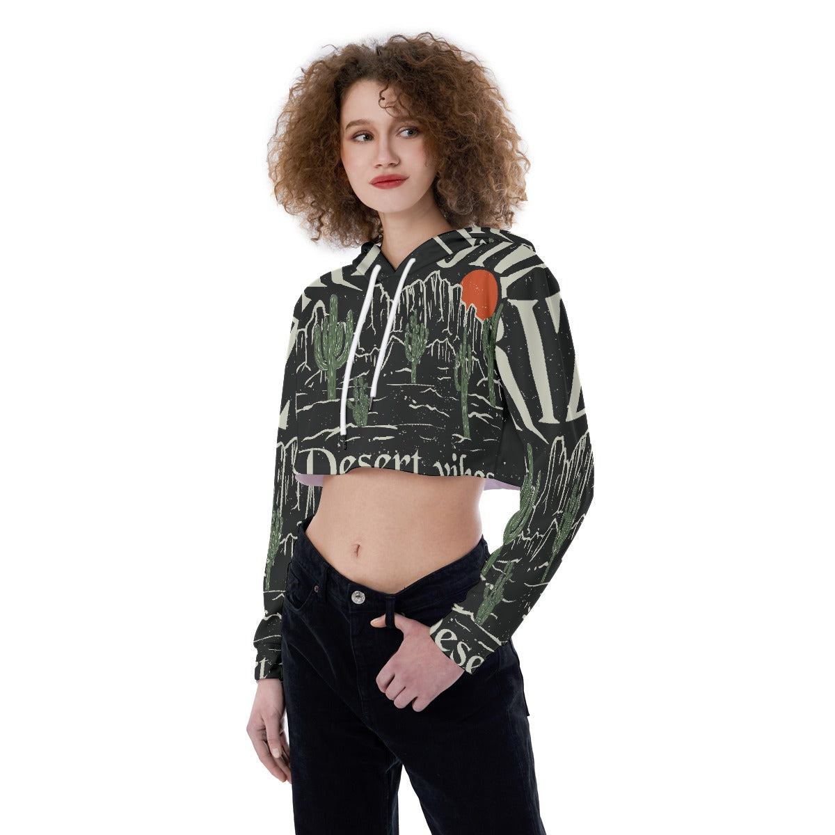 All-Over Print Women's Crop Top Hoodie
