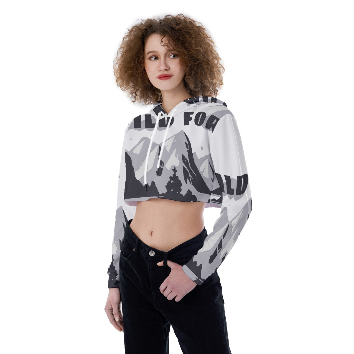 All-Over Print Women's Crop Top Hoodie