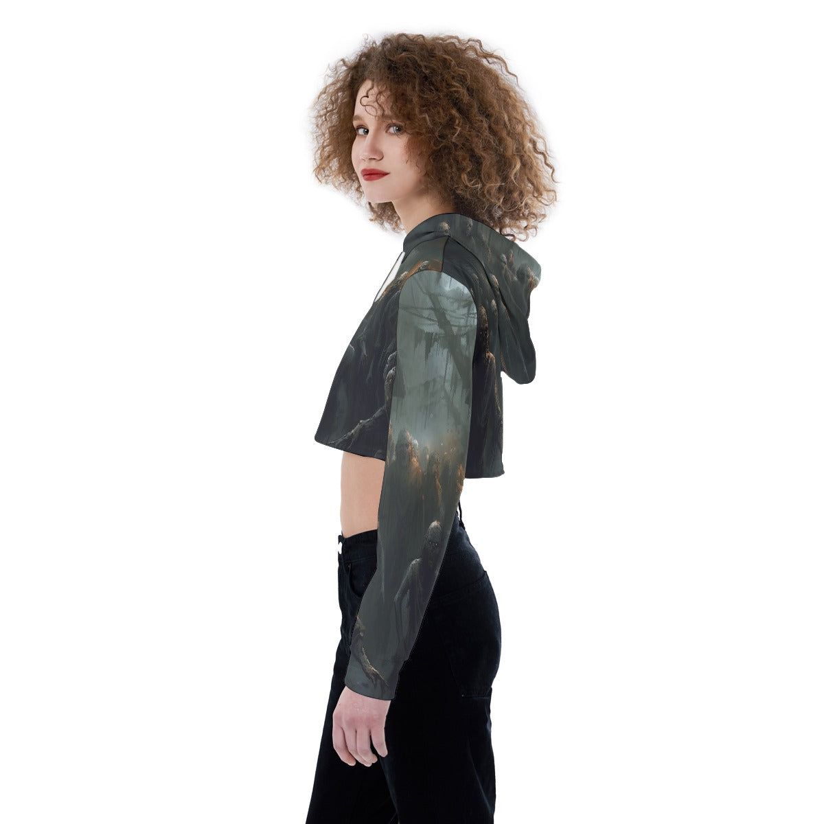 All-Over Print Women's Crop Top Hoodie