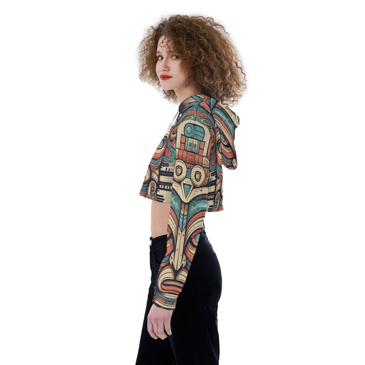 All-Over Print Women's Crop Top Hoodie