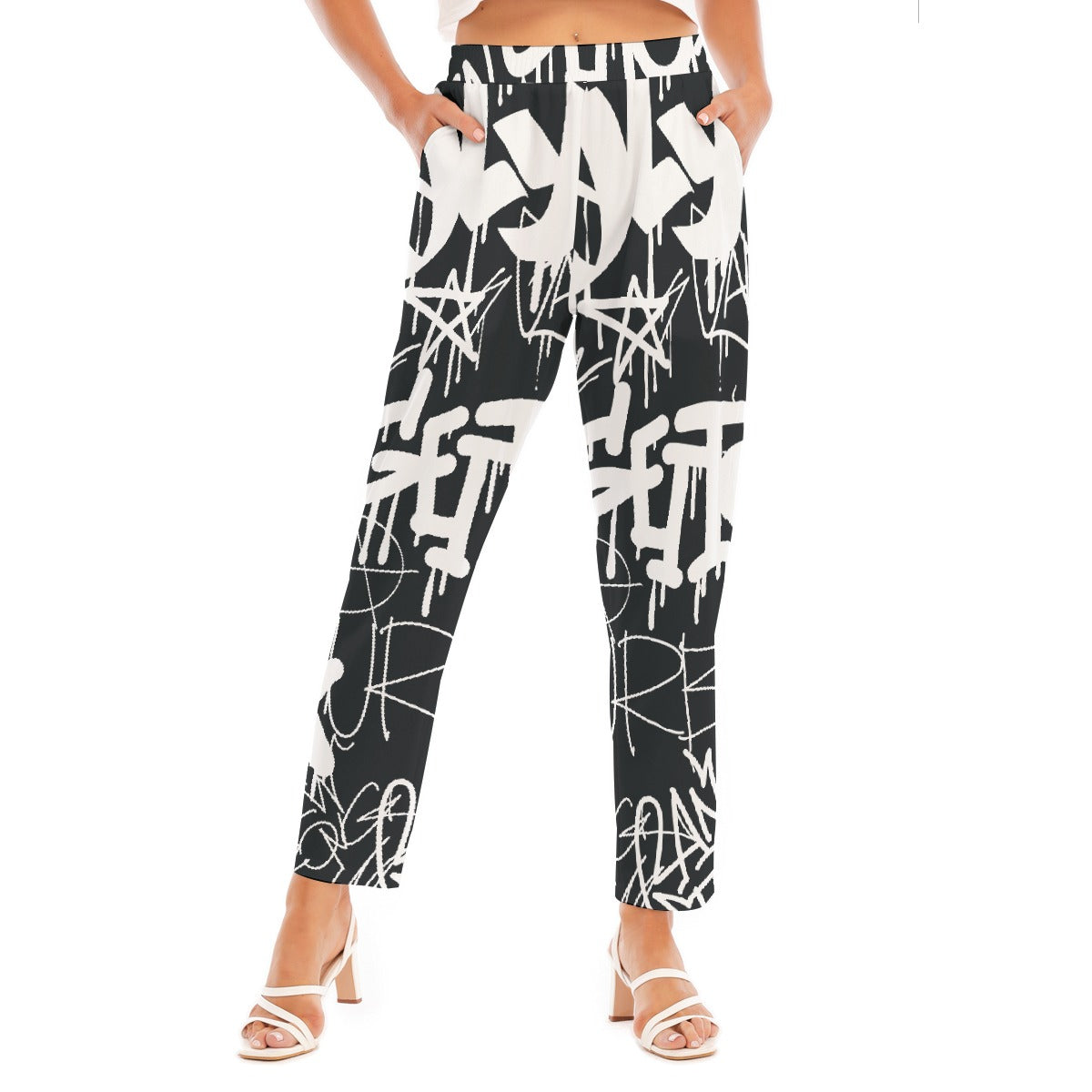 All-Over Print Women's Loose Straight-leg Pants