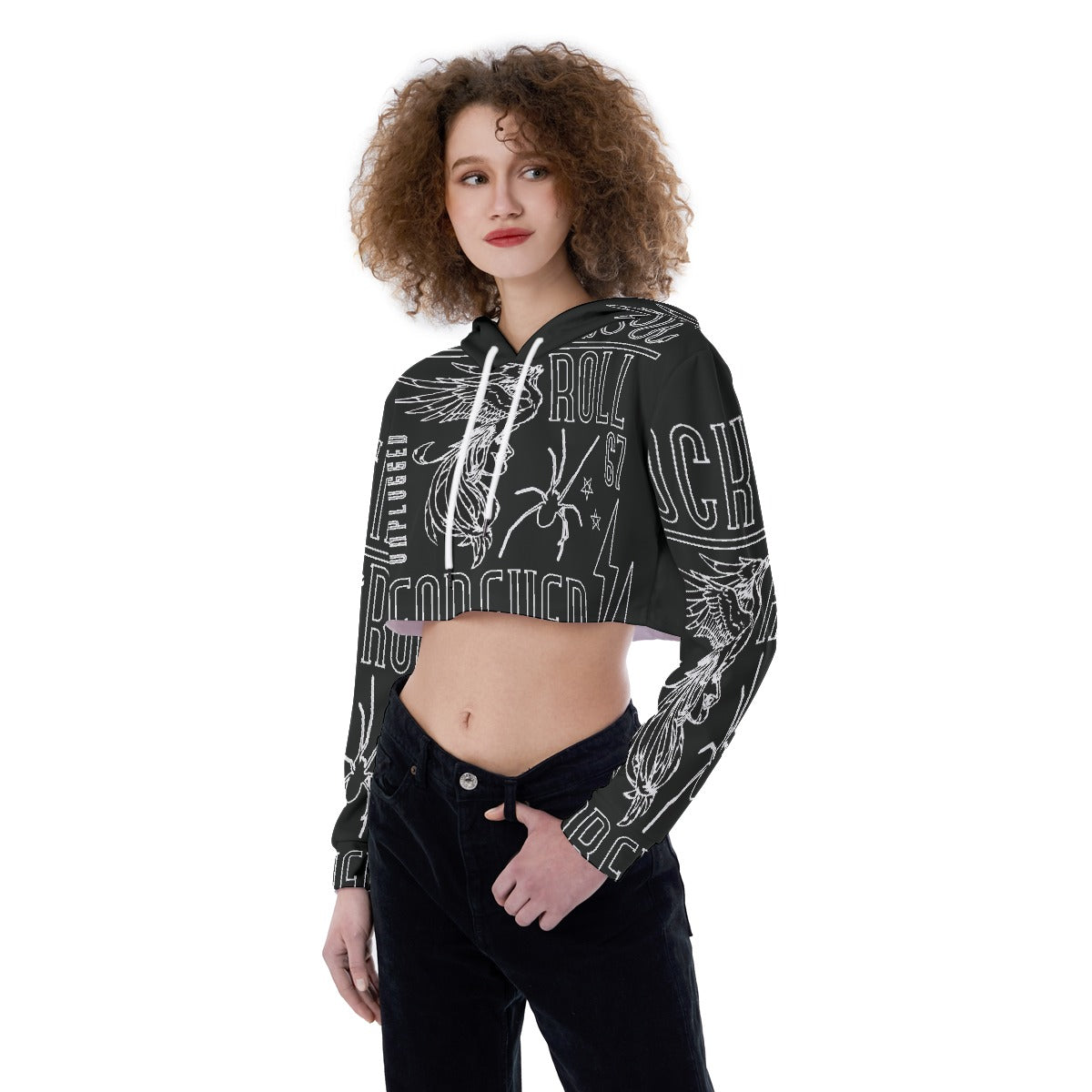 All-Over Print Women's Crop Top Hoodie